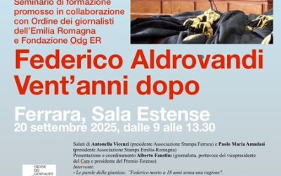 Federico Aldrovandi, vent’anni dopo: evento nella Sala Estense il 20 settembre
